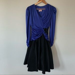 Vintage 1980s Diamond’s Run Midi Party Dress • Small (4)